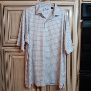 HL Sport‎ Polo Shirt - White Blue Pattern - Size XL